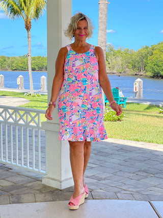 PICKLEBALL HALTER RUFFLE DRESS