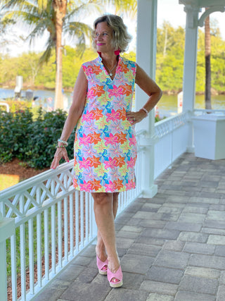 PALM BEACH GARDEN COLLAR DRESS