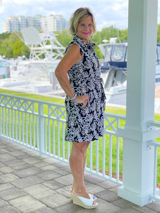 NAUTICAL LANE COLLAR DRESS - Cathys Place