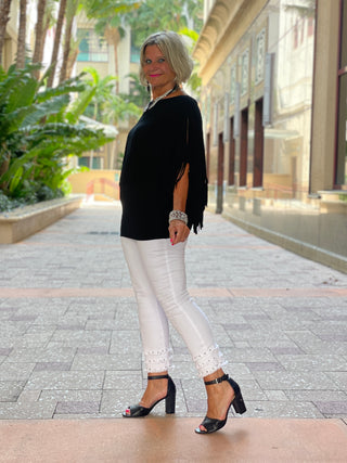 BLACK FRINGE TOP