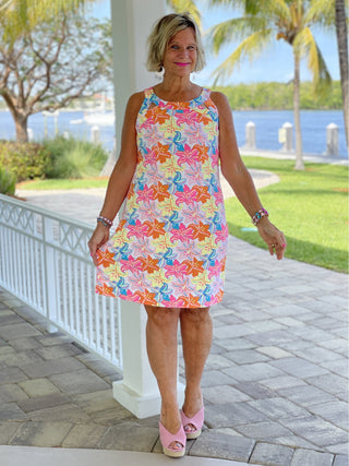 PALM BEACH GARDEN HALTER DRESS