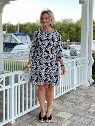 NAUTICAL  LANE SLEEVE DRESS