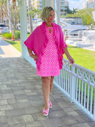 PINK DIAMONDS KEYHOLE DRESS