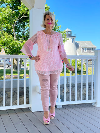 The Catherine - Morava.    pink bling jean