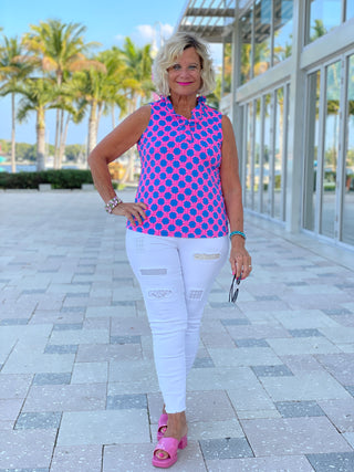 PINK SPADE SLEEVELESS RUFFLE - Cathys Place