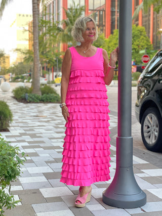 HOT PINK CHA CHA MAXI DRESS