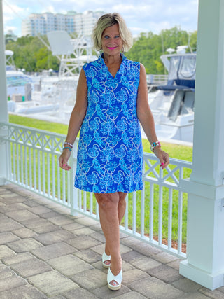 AQUA LANE COLLAR DRESS - Cathys Place