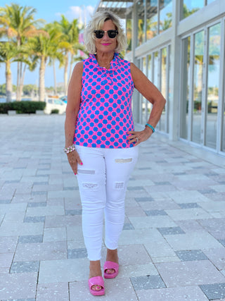PINK SPADE SLEEVELESS RUFFLE - Cathys Place