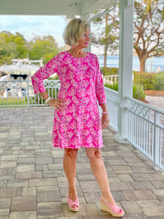 PINK LANE SLEEVE DRESS - Cathys Place
