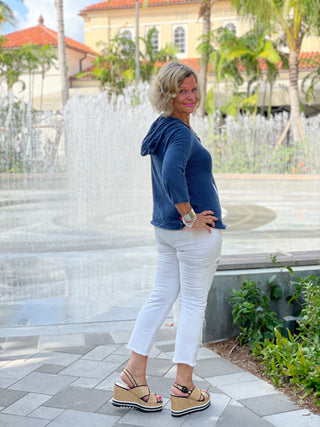 CHENILLE NAVY HOODED ANCHOR