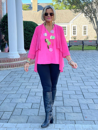 HOT PINK MESH RUFFLE WRAP