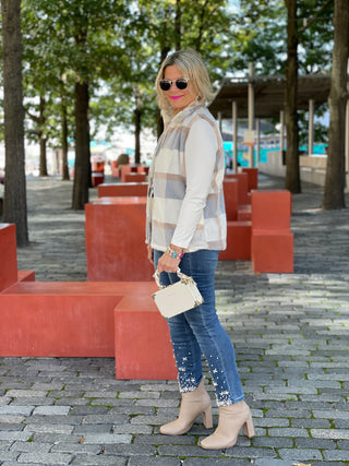 BLUE PLAID VEST - Cathys Place