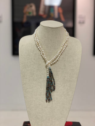 Santa Fe Aqua Lariat Necklace - Cathys Place