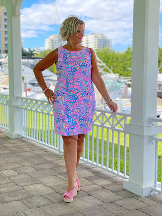 CAROLINA PAISLEY SHIFT DRESS