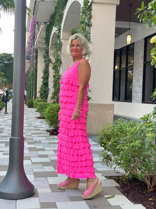 HOT PINK CHA CHA MAXI DRESS