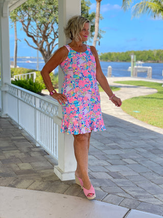 PICKLEBALL HALTER RUFFLE DRESS