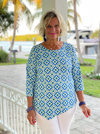 AQUA DIAMONDS ASYMMETRIC TOP