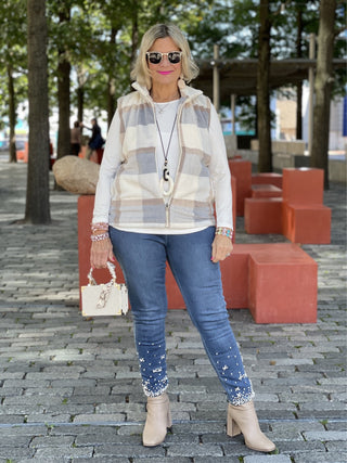 BLUE PLAID VEST - Cathys Place
