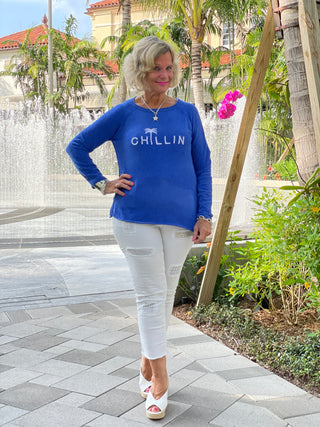 CHENILLE DEEP SEA CREW CHILLIN SWEATER