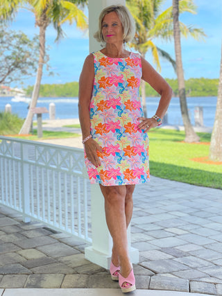 PALM BEACH GARDEN SHIFT DRESS