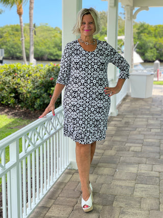 NAPLES DAY RUFFLE SLEEVE DRESS