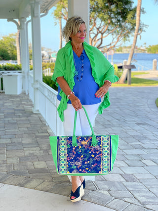 STAR SHELL BLUE TOTE
