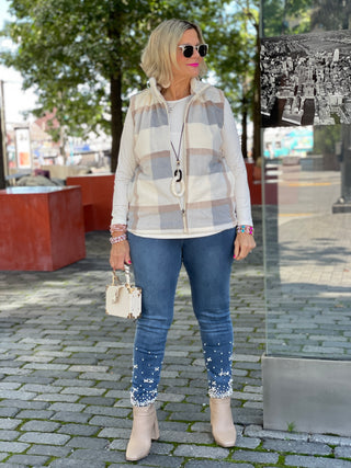 BLUE PLAID VEST - Cathys Place