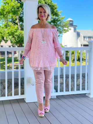 The Catherine - Morava.    pink bling jean