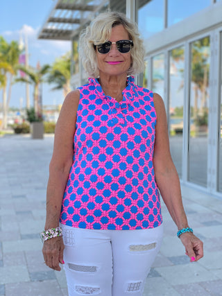 PINK SPADE SLEEVELESS RUFFLE - Cathys Place