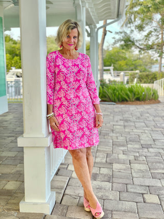 PINK LANE SLEEVE DRESS - Cathys Place