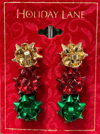 HOLIDAY RIBBON EARRING TRIO - Cathys Place