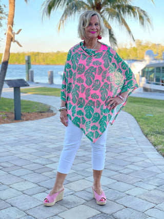 EMILY PINK TROPICAL PONCHO