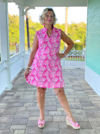 PINK LANE COLLAR DRESS - Cathys Place