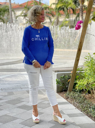CHENILLE DEEP SEA CREW CHILLIN SWEATER