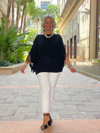 BLACK FRINGE TOP
