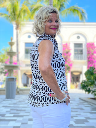 SANDBAR SLEEVELESS RUFFLE TOP - Cathys Place