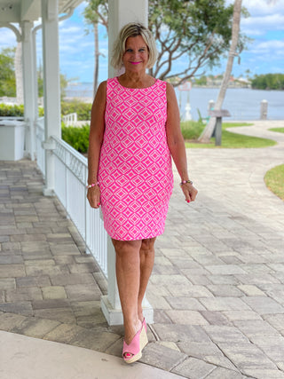 PINK DIAMONDS SHIFT DRESS