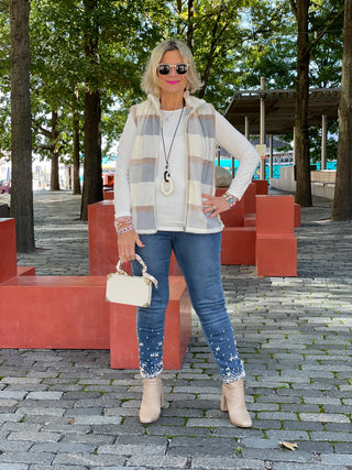 BLUE PLAID VEST - Cathys Place
