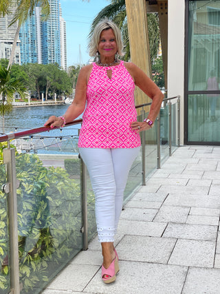 PINK DIAMONDS KEYHOLE TOP