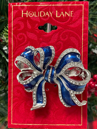 HOLIDAY BLUE RIBBON PIN - Cathys Place