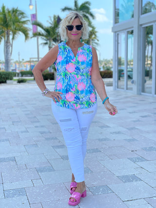 SEASHELL BEACH SLEEVELESS V