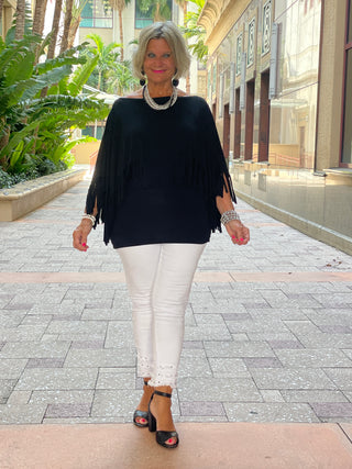 BLACK FRINGE TOP