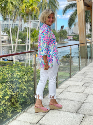 PINK PALM TREE BEACH TUNIC