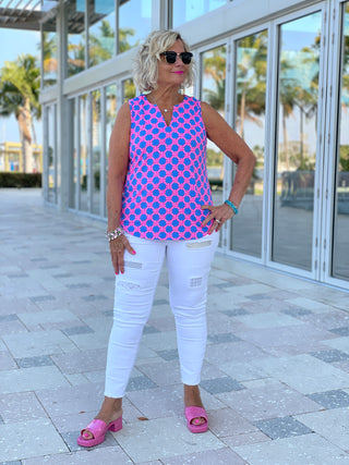 PINK SPADE SLEEVELESS V NECK - Cathys Place