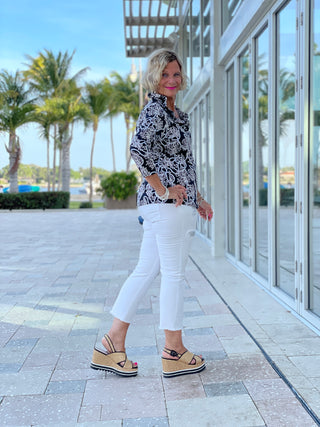 NAUTICAL LANE 3/25 RUFFLE TOP