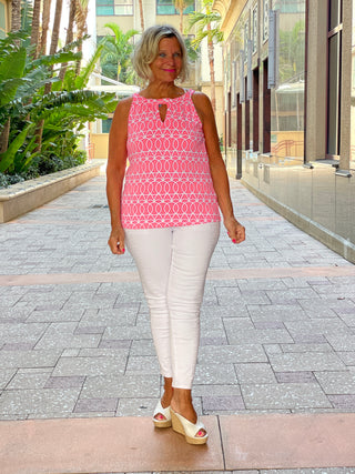 CANDY PINK KEYHOLE TOP