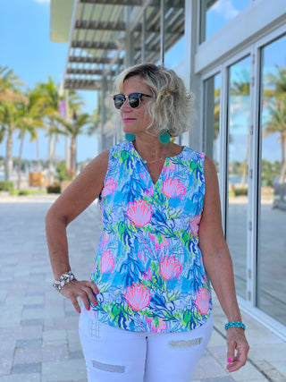 SEASHELL BEACH SLEEVELESS V