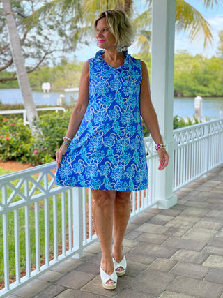 AQUA LANE RUFFLE DRESS