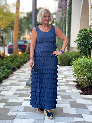 MIAMI NIGHTS NAVY CHA CHA DRESS