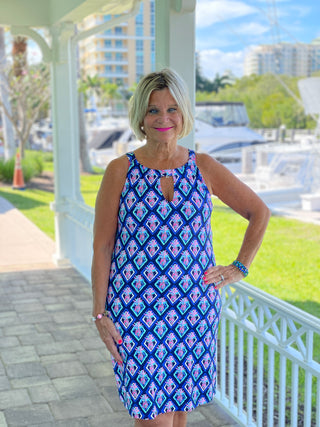 PINEAPPLE VACA KEYHOLE DRESS